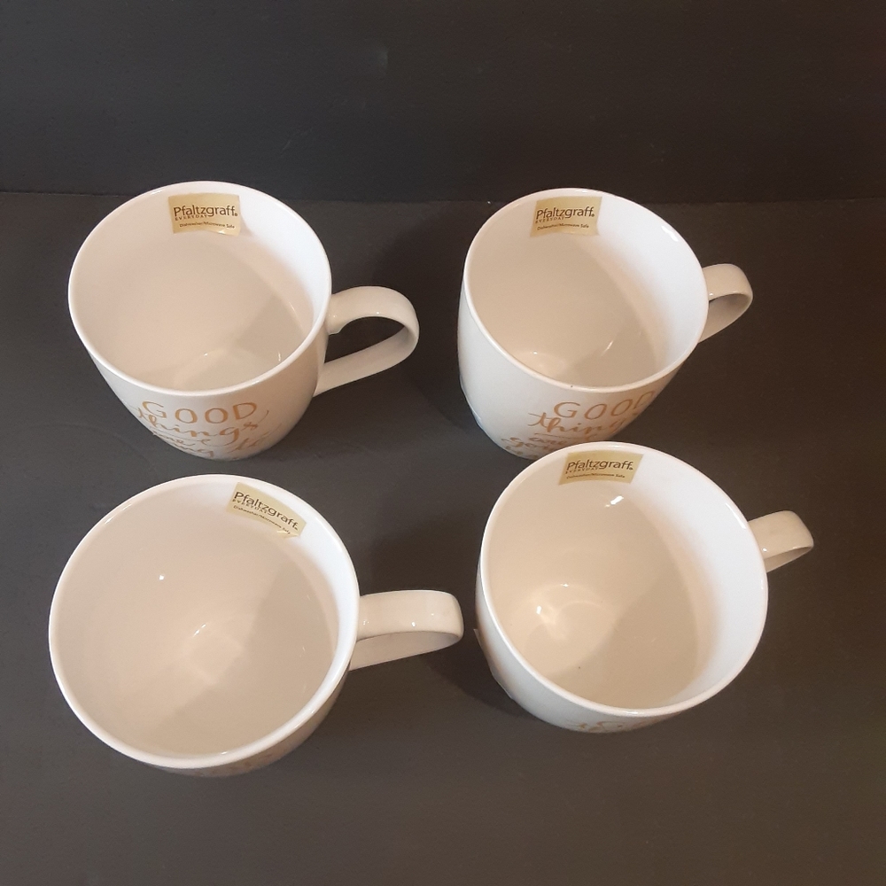 PFALTZGRAFF Everyday "Good things Are Going To Happen" Mug 18 oz. Set of 4 NWT - Picture 2 of 11